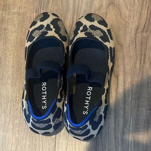 Rothy's Kids Leopard Print Dress Shoes - Black and Beige